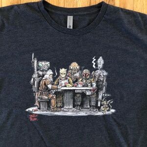 Battle Tribe Graphic Short Sleeved T-Shirt Men's XXL Gray Cotton Blend